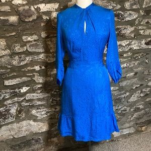 Nanette Lepore blue brocade size 12 dress with sleeves